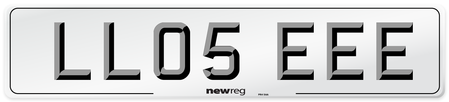 LL05 EEE Number Plate from New Reg